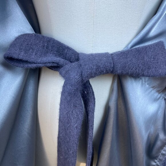 Womens Navy Blue/ Grey Wrap Cape Coat Oversized Style Sz 175/92A US L - Picture 6 of 12